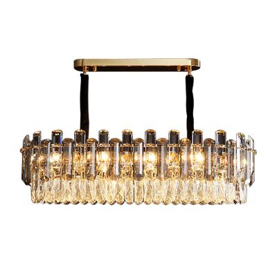 China Contemporary Led Chandelier Dining Nordic Glass Pendant Light Living Room Modern Oval Crystal Chandelier for sale