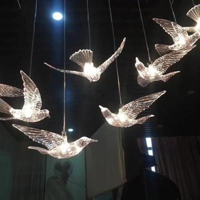 China Girban Murano Modern Nordic Glass Birds Chandelier Luxury LED Pendant Light Hanging Lamps For Hotel Restaurant for sale