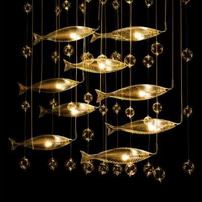 China Nordic Modern Girban Girban LED Chandeliers Glass Peach Pendant Lamps Transparent Color Chandelier Lights For Living Room Bedroom for sale