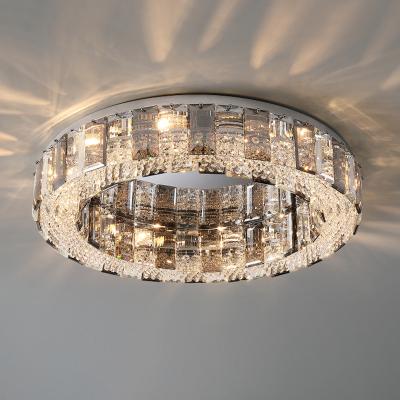 China Contemporary Hotel Living Room Ring Pendant Light Modern 18w Led Bright Copper Acrylic Lights Lighting Chandelier for sale