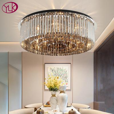 China Modern PendantSmoky Contemporary Black Gray Crystal Light Lamp Lighting Animal Black Mirror Stainless Steel Clink Living Bedroom Living Room for sale