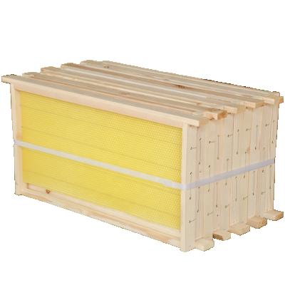 China Bee Frame With Bee Wax Foundation Sheet Assembled Deep Wood Bee Hive Frame for beekeeping for sale