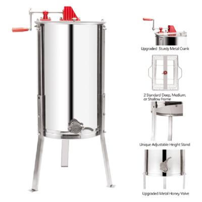 China Best Price 201 Stainless Steel Barrel 304 Stainless Steel Inner Basket Manual Honey Extractor en venta