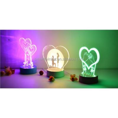 China 2017 hot creative USB customization 3D table lamp battery 3d table lamp battery 3d night light for sale