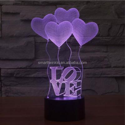 China Usb lamp led 3d creative new products 2017 led night lamp fashion 3d high quality night light for sale