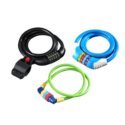 China Steel 4 digits / 5 digits code combination cable variable bicycle bike lock for sale