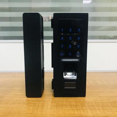 China Digital 171 Touch Screen Radio Smart Card Frameless Fingerprint Glass Door Lock for sale