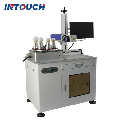 China Laser Marking 8 Working Automatic Rotary Logo Laser Marking Machine Positions LEB Blubs Laser Printing Machine for sale