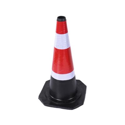 China Rubber Road Work Cones 50cm PE Traffic Safety Cone Warning Sign for sale