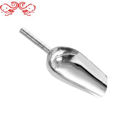 China Sustainable DF Trading House Wholesale High Quality Stainless Steel Ice Shovel Round Bottom Ice Scooper Bar Tool For Kitchen Party for sale