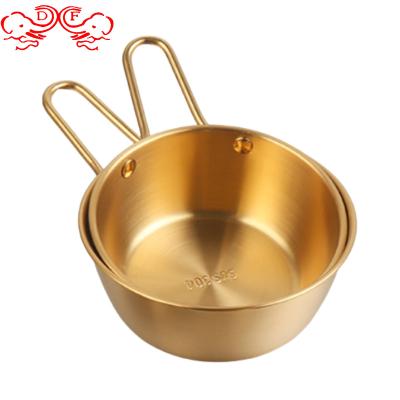 China Home Sustainable Professional Factory Trade DF Gold Rice Wine Universal Korean Style Bowl With Handle Kimchi Bowl 304Stainless Steel for sale