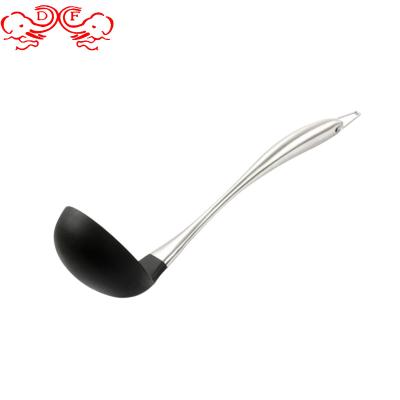 China Heat Resistant Silicone Viable Pocket Shells Soup Kitchen DF Commerce Pocket Scoop Spoon Spatula For Kitchen Tableware Steel Handle for sale