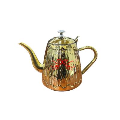 China DF Home Trade Coffee Teapot Viable Wholesale Stainless Steel Luxury Gold Kettle With Handle Hot Selling Pour Over Coffee Kettle for sale