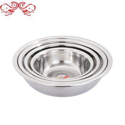 China Wholesale DF Home Trade Stainless Steel Basin Viable Deep Universal Wash Basin Mixing Bowl Large Round Basin for sale