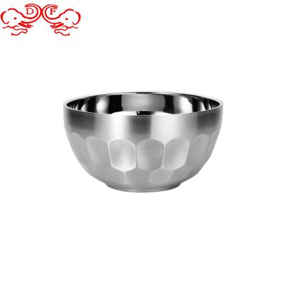 China Viable DF 304 Chamber of Commerce Stainless Steel Rice Soup Bowls Serving Cavity Children's Canteen Platform Doubles Bowl Skid Resistance Mixing for sale