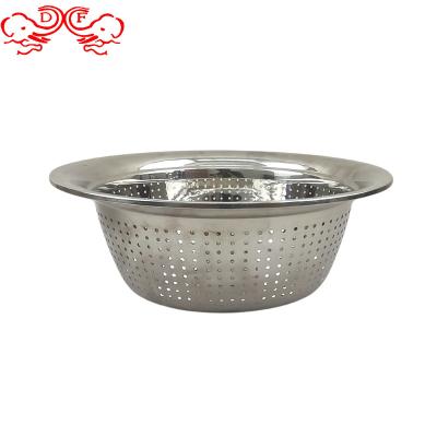 China Stainless Steel Viable Direct Colander Strainer Sieve Kitchenware Europe Factory Home Trade Home Trade DF Vegetable Fruit Rice Sieve for sale