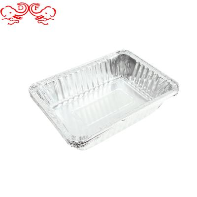 China DF Chamber of Commerce Factory Direct Selling Widely Used Aluminum Bake Disposable Food Tray Full Size Deep Aluminum Container Outdoor Use Eco - Friendly for sale