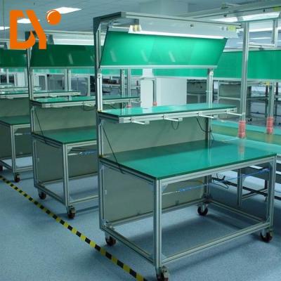 China Assemble Line Electronic Workstation Bench Custom Size Cold Pressing / Rolling for sale