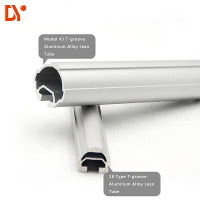 China Anodic Oxidation Aluminium Alloy Pipe Diameter 43mm T-slot Aluminium tube 6063 - T5 for sale