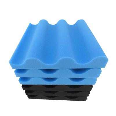 China Sound Absorption Good Quality Highly Efficient Acoustic Soundproof Blue Wave Shape Beautiful Foam Board for sale