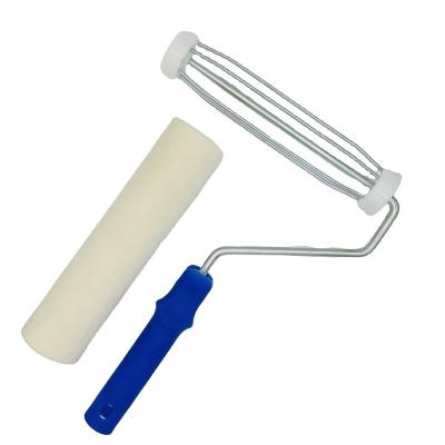 China Plastic Handle 9inch Mohair Roller Cover With Blue Plastic Paint Roller Roller Paint for sale