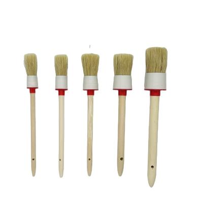 China Professional Wooden Handle Bristle Oil Painting Brush Paint Brush Supplier With Pig Gold White Steel Plate Quantity for sale