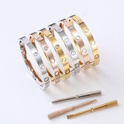 China Luxury Brand Jewelry Love Screw Nail Stainless Steel Bangle Lead Nickel Free Bangle For Women Brand Bangle Designer Jewelry Catalog for sale