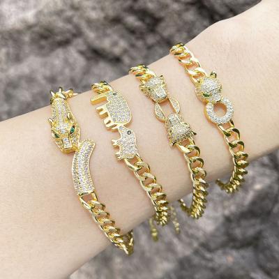 China Jewelry Bracelet Lead Free Nickel Free Fine Gold Plated Accessories Women Cuban Link Chain Bracelets Bangles for sale