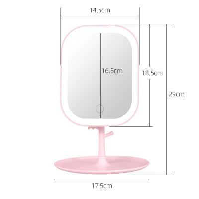 China High Quality Portable Custom Made Makeup Mirror Table Top Lighted Makeup Mirror Vanity Table Top Folding Led Mirror for sale