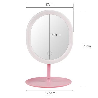 China Portable Custom Logo LED Light Electric Makeup Mirror Vanity Mirror With Lights Led Light Up Desktop Makeup Mirror for sale