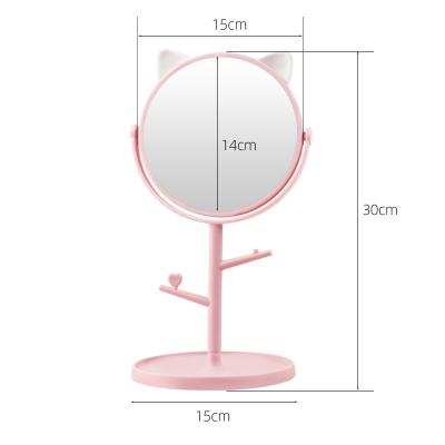 China Custom Popular Hot Sales Mirrored Round Vanity Table Student Small Mirrors Makeup for sale