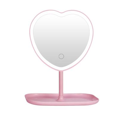 China Customized makeup mirror manufacturers directly supply LED student light female dormitory mirror desktop dressing table mirror for sale