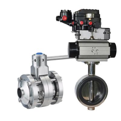 China General hot sale clover factory sanitary butterfly valve with prices for sale