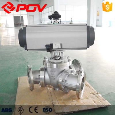 China 135 degree general y type pneumatic three way ball valve for sale