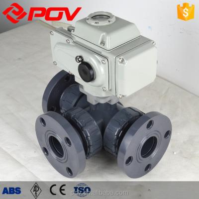 China DN 25 Commercial Kitchen Plastic Ball Valve Three Way Motorized Valve for sale