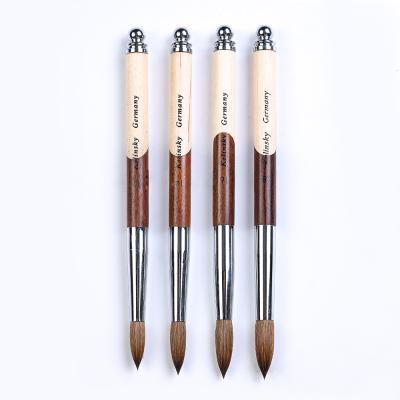 China Hot Sale NAIL Round Head Wood Handle Kolinsky Hair Acrylic Nail Art Brush for sale