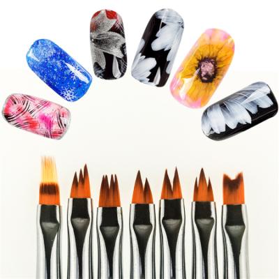 China NAIL Double Head Acrylic Nail Brushes Coating Flower Design Diy Art Brush Painting Drawing Nail for sale