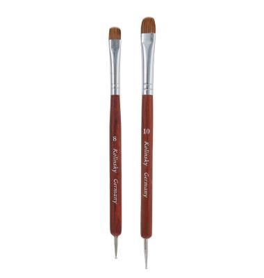 China CLOU Kolinsky High Quality Wooden Nail Art French Brush with Dotting Pen for sale