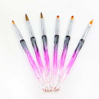 China Nail Art Brushes 3D Acrylic UV Nail Extension Brush Nail Gel Nail Liner Set Brush for sale