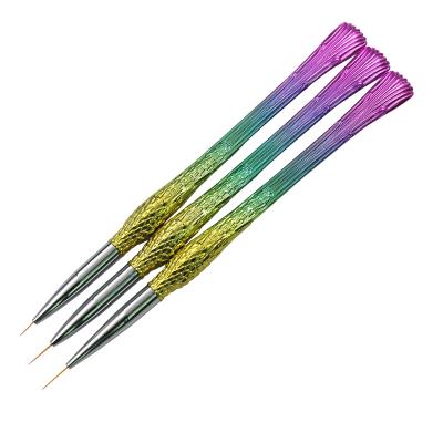 China NAIL JUM Super Fine Nail Liner Pad Brush Drawing Striping Brush With Gradient Color Handle for sale