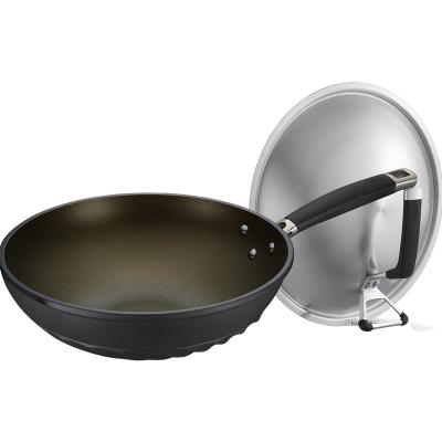 China Factory Viable High Quality Competitive Price 30cm ASD Wok Pan Cast Aluminum Kitchen Big Chinese Wok Pan for sale