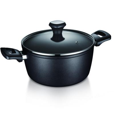 China Durable High Quality Non-stick Coating Die Casting Aluminum Cookware Casserole Pot With Hole Induction for sale