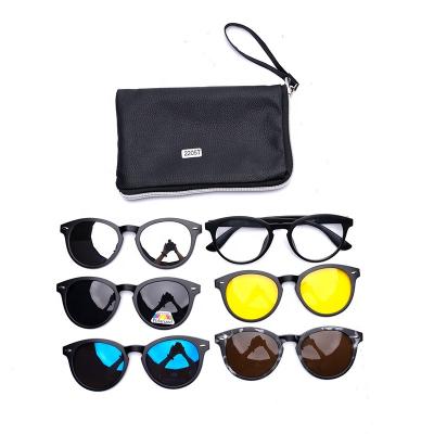 China Fashion To Sunglasses 5 In 1 Magnetic Clip On Wearable Sunglasses 2021 Sale Fashion New Polarized Whole Sunglasses for sale