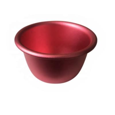 China Aluminum Custom Design Deep Drawing Red Anodizing Stamping Aluminum Crimping Bowl for sale