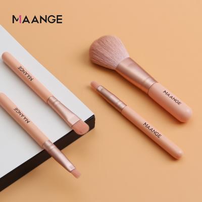 China Soft Stiffens Customizable Logo 4 Pcs Vegan Mini Pink Short Measurement Makeup Soft Brush 2021 for sale