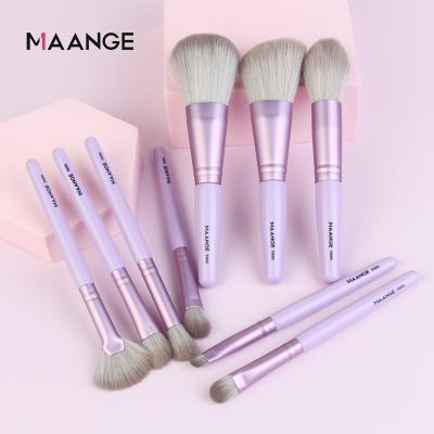 China Angular Blush Wholesale Maange Makeup 9pcs Set Brush With Custom Logo Private Label Brand Name for sale