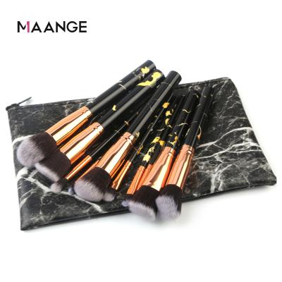 China Durable 10pcs Marble Makeup Brush Set Hot Selling Makeup Brushes With Bag for sale