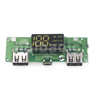 China Dual USB 5V 2A 1A USB 18650 Micro USB 18650 Charger Board Mobile Battery Power Bank Charging Board LED Panel Module Lithium Battery Power Bank for sale