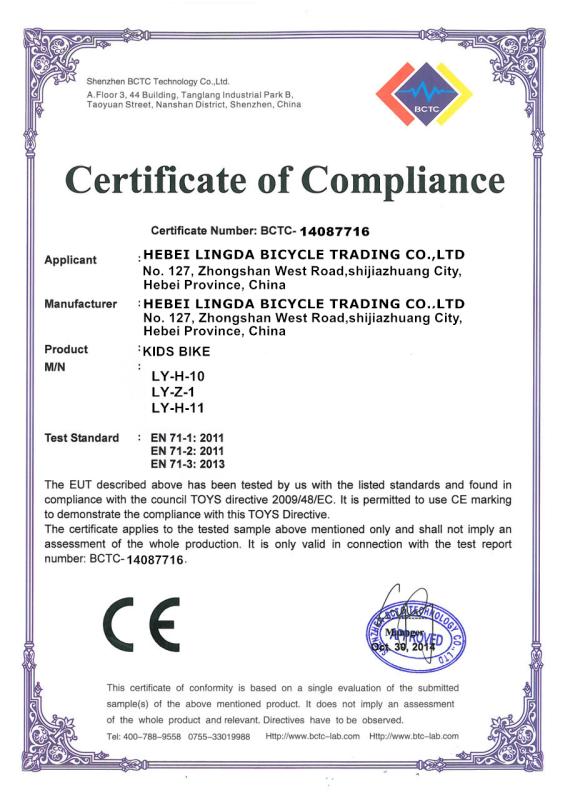 CE - Hebei Lingda Bicycle Trading Co., Ltd.