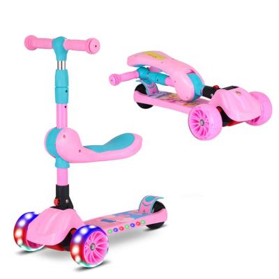 China Wholesale Outdoor Kid Toys Children Scooter With Led Lights / New Style Easy Folding Kids Scooter Kids Spray Scooter for sale